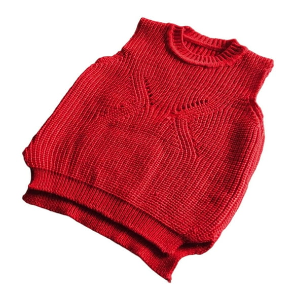 REDARER Girls Knit Vest Soft Warm Winter Sleeveless Pullover Top for Kids Cozy Casual Wear Everyday Outfit Layering Piece,Size:3-4 Years
