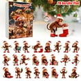 thumbnail image 2 of 2025 Monkey Christmas Advent Calendar with 24 Days of Surprise Ornaments, Fun Family Countdown Activity with Playful Monkey Decorations for Holiday Tree and Home Festive Decor, 2 of 9