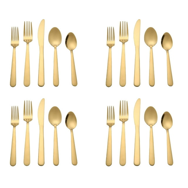 Ensemble de couverts en acier inoxydable Hometrends 20 pièces, doré