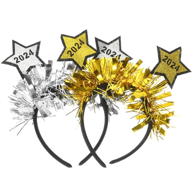 Diademas para fiesta de Año Nuevo, 2 uds., diadema de Año Nuevo 2024, diadema con purpurina, diadema festiva