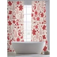 thumbnail image 4 of Red Christmas Sheer Curtains 108 Inch Length 2 Panels Set, Xmas Poinsettia Tree Snowflake Rustic Voile Window Treatment Semi Sheer Long Curtains Drapes for Bedroom/Living Room/Kitchen 52"x108"x2, 4 of 7