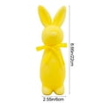 thumbnail image 2 of Easter Flocked Bow Standing Bunny Figurine - Soft Simulated Plush Rabbit Ornament, Spring Home Decor for Mantel/Tabletop/Party, Adorable Easter Decoration for Indoor Outdoor Use, 9*3in, Yellow, 2 of 8