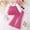 Hot Pink, variant on Bnwani Long Sleeve Sets for Girls Lapel Stretchy Solid Blouses And Pants Set 2 pieces Pink Size 3-4t