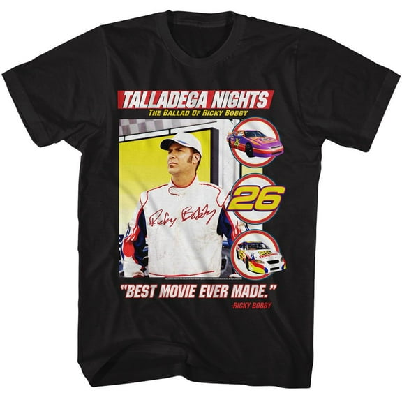 Talladega Nights Best Movie Ever Made Men's T Shirt (Black, AdultL)