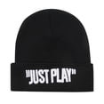 thumbnail image 2 of Men's Autumn/Winter Solid Color Knitted Warm Big Headband Embroidered Pullover Hat, 2 of 3