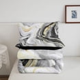 thumbnail image 5 of meiyoeat Modern Marble Art Queen Comforter Set For Women Men,Abstract Swirl Design Comforter Sets Queen For Adults,Black Reversible,3-Piece, 5 of 7