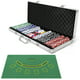 Costway Nouveaux 500 Jetons Poker Jeu de Jetons Texas Hold'em Cartes avec Boîtier en Aluminium Argent – image 1 sur 10