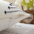 thumbnail image 3 of Fundas de cojines decorativos JAMW azul marino y blanco crema 18 x 18 Juego de 2, 3 of 5
