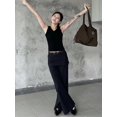 thumbnail image 4 of Pantalon Bootcut à Bretelles en Dentelle pour Femmes Blanc, 4 of 5
