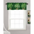 thumbnail image 3 of Green Plaid Linen Curtain Valance for Bedroom/Bathroom/Kitchen/Office/Living/Dining Room Windows,St. Patrick's Day Buffalo Checkered Plant Rod Pocket Topper Drapes Decorative Cafe Drapery Panel 60x18, 3 of 6