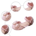 thumbnail image 4 of Quealent Girls Dress Shoes Closed Toe Low Heels Ankle Strap Pumps for Toddler Little Big Kid Flower Party Wedding Princess Pink for Size 8.5, 4 of 6