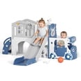 thumbnail image 3 of KORIMEFA 9-IN-1 Toddler Slide Set for kids Age 1-5, Bus-Themed Climber Indoor Outdoor Playset with Slide, Golf, Basketball Hoop, Climber, Wheel, 3 of 11