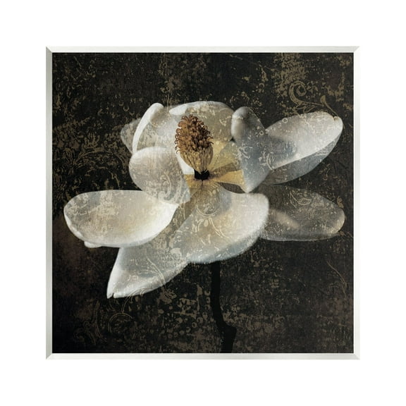 Stupell Industries Rustic Magnolia Flower Botanical & Floral Painting Unframed Art Print Wall Art, 12 x 12
