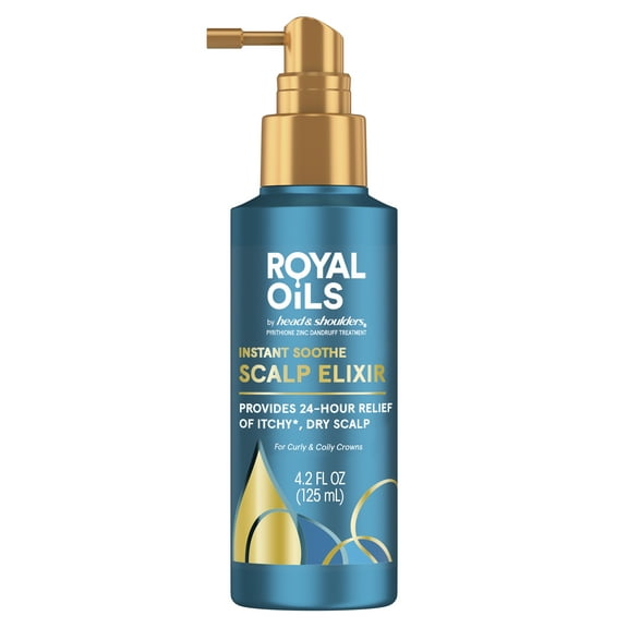 Head & Shoulders Royal Oils Instant Soothe Scalp Elixir Treatment, 4.2 fl oz, for Dry Scalp