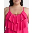 thumbnail image 3 of Time and Tru Women's and Women's Plus Tiered Ruffle Tankini Top, Sizes S-3X, 3 of 5