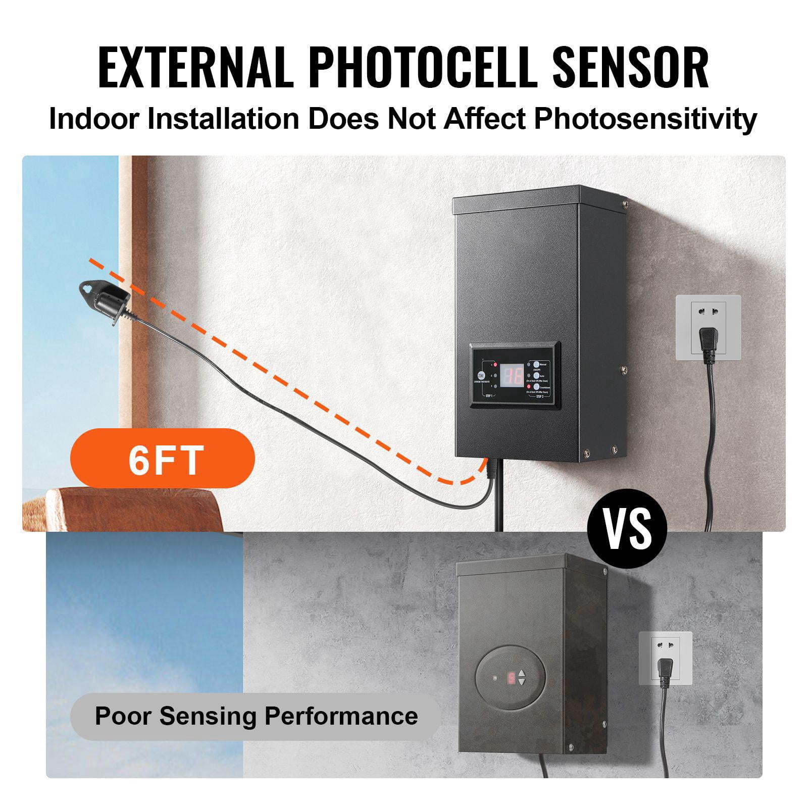 300W Waterproof Low Voltage Landscape Lighting Transformer with Timer and Photoelectric Sensor 120V AC to 12V 14V AC ETL Certified for Outdoor Spotlights Path Lights Pool Lights