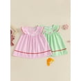 thumbnail image 2 of ZINTAOZT Baby Girl Stripe Summer Dress Ruffle Sleeveless Bunny Embroidery Loose Dress Toddler Easter Vacation Dress, 2 of 8