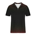 thumbnail image 3 of WREESH Men's Polka Dot Henley Shirts Casual Fashion Business Short Sleeve Shirt with Printed Athletic Top for Playful Style Red, 3 of 5