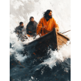 thumbnail image 1 of Qisvanset 12x16 Inch Jesus Boat Teaching Bible Art, Modern Sketch Religious Baptism Gift Home Wall Decor, 1 of 8
