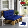 thumbnail image 4 of Dark Gray & Navy Blue Patio Sofa Cushions - 2 Piece Set, 47.2"x30.3" Seat, 3.9" Thick, Outdoor Replacement Cushions for Pallet Furniture, Polypropylene & Polyester Fabric, 4 of 8