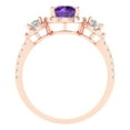 thumbnail image 4 of 1.46 ctw 3 Stone Anniversary Ring for Women | Round Cut Natural Amethyst | Hyperallergenic Solid 18K Rose Gold, 4 of 5