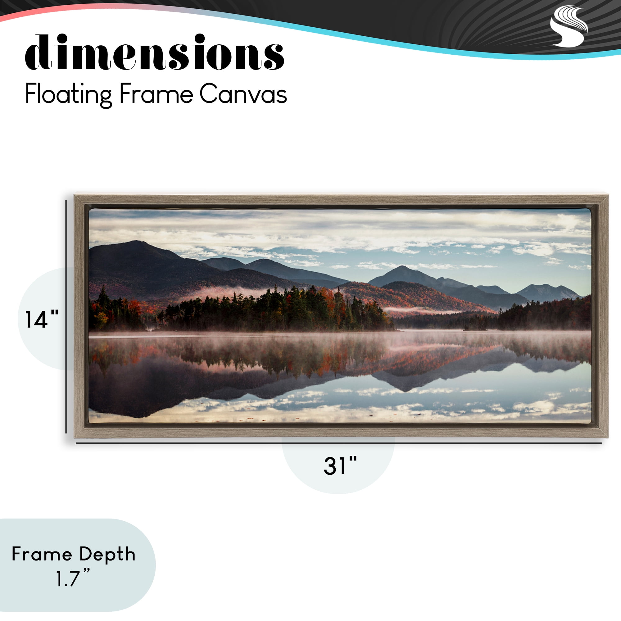 Stupell Industries Panoramic View From Boreas Ponds Brown Framed Floater Canvas Wall Art, design by Jonathan Zaharek