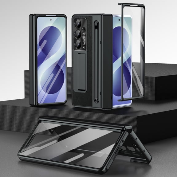 Corliven for Samsung Galaxy Z Fold8 Ultra Case with Built-In Screen Protector, Kickstand, Hinge and Shock Protection, Black