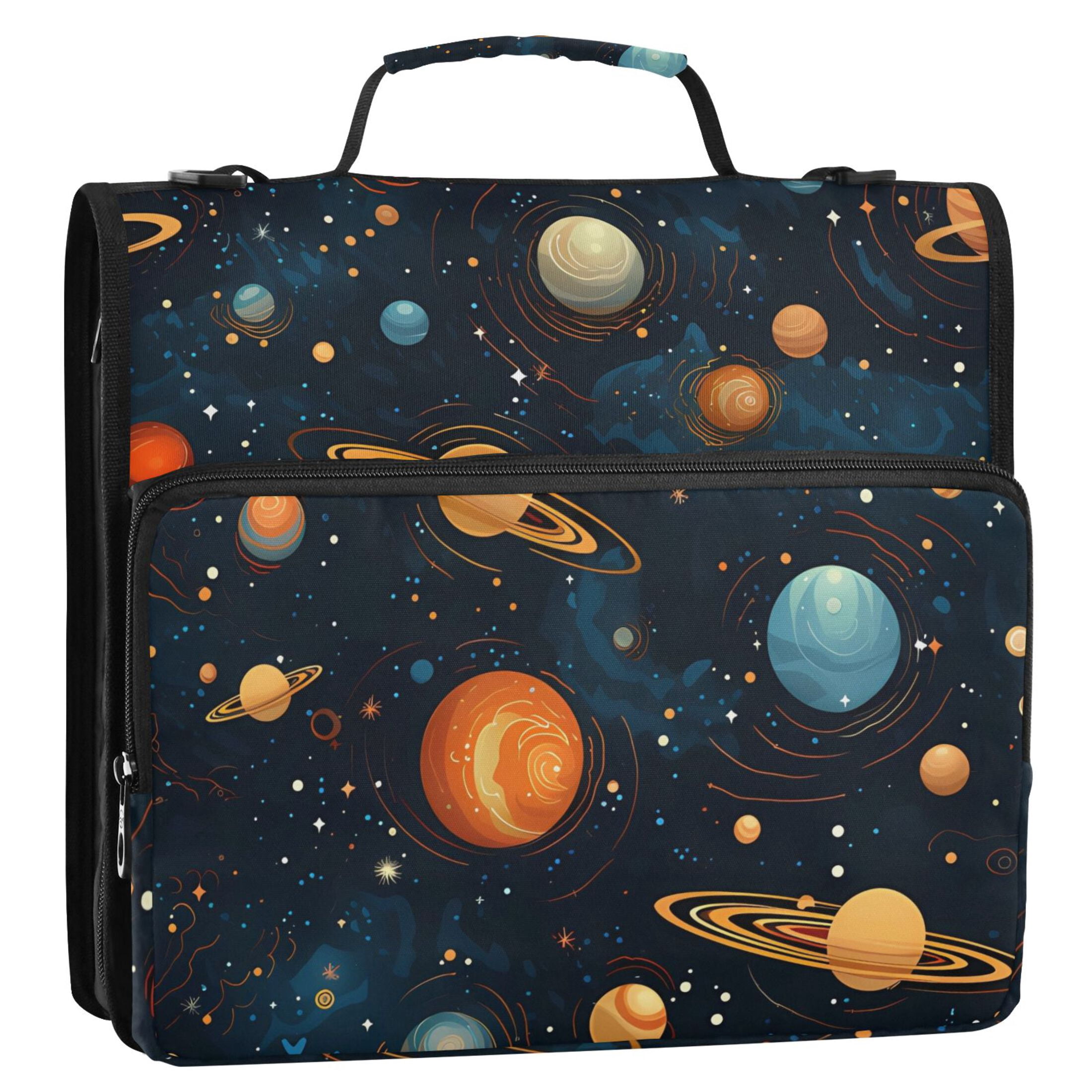 ALAZA Zipper Binder Starry Sky Night 3 Ring Trapper Keeper File Folder Organizer Bag