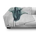 thumbnail image 3 of Flower Soft Flannel Fleece Throw Blanket, X-ray Image of a Rose Flower Romance Creative Nature Picture Print, Cozy Plush for Indoor and Outdoor Use, 70" x 90", Teal White, by Ambesonne, 3 of 6