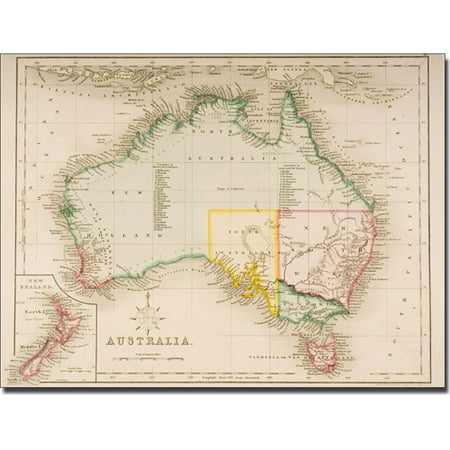 Trademark Art 'Map of Australia and New Zealand' Canvas Art by J. Archer