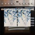 thumbnail image 2 of Blue Eucalyptus Kitchen Towels Set of 2, Water Absorbent Dish Towel, Farmhouse Weeping Leaves Linen Decorative Hand Towels - Quick Drying Cloth for Cooking Baking, 18x28 Inch, 2 of 8