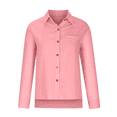 thumbnail image 2 of Button down shirts for women long sleeve Dressy Casual Tops Business Work Blouses Gauze Cotton Linen Shirts V Neck Loose Blouse Plus Size Elegant Tunic Top, 2 of 7