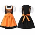 thumbnail image 4 of Honeeladyy Summer Savings Clearance German Dress for Girls Oktoberfest Outfit German Oktoberfest Costume Girls Traditional Bavarian Beer Dirndl Dress for Outdoor Activities(Orange,10-12 Years), 4 of 4
