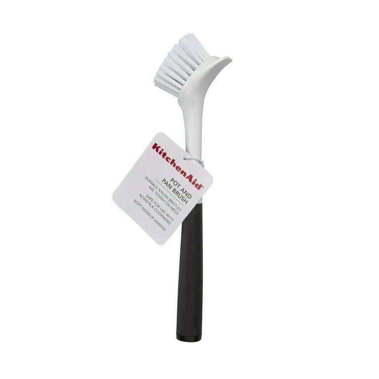 Angled Round Dish Brush with Built-In Scraper photo 7