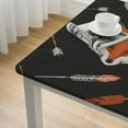 thumbnail image 4 of nygtbtfer Vinyl Table Cover Elastic Edged Animal Feather Pattern Tablecloths Heavy Duty Fitted for Square Table Oil-Proof Wipeable PVC Table Cloth white, 4 of 7
