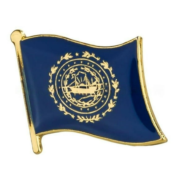 Ysmzzmsy 1 PCS（0.75x0.63 inch) New Hampshire Flag Pin Suit lapel flag pins Plated Metal Enamel Souvenir Hat Men Women Patriotic