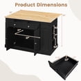 thumbnail image 3 of Gymax Kitchen Island Table w/ Storage Cabinet and Drop Leaf, 3 of 10