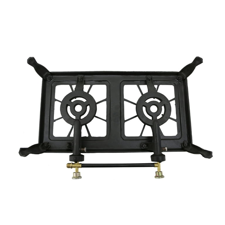 Stansport Double Burner Cast Iron Stove with Regulator Hose