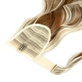 thumbnail image 2 of SHCKE 20" 22" Ponytail Extension Straight Curly Wrap Around Ponytail Extensions Synthetic Fiber Hair Extension Ginger Brown Mix Bleach Blonde Hairpiece for Women, 2 of 3
