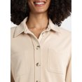 thumbnail image 4 of Time and Tru Women’s Knit Shacket with Long Sleeves, Sizes XS-XXXL, 4 of 5