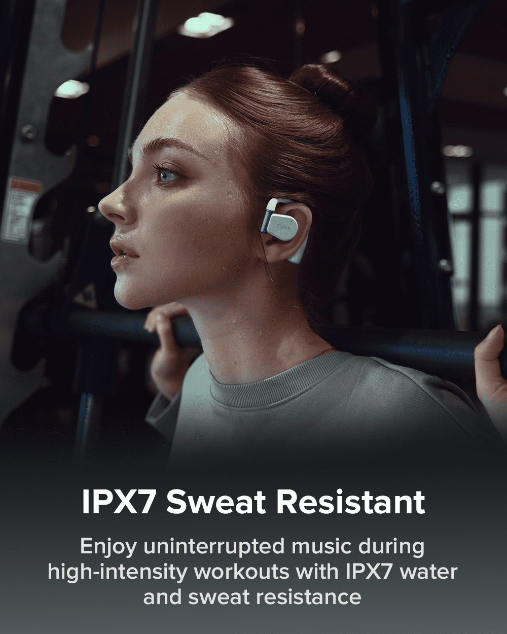 Cleer ARC3 Open Ear True Wireless Earbuds, IPX7 Waterproof, Noise-Reduction Mics, 50-Hour Battery, Blue