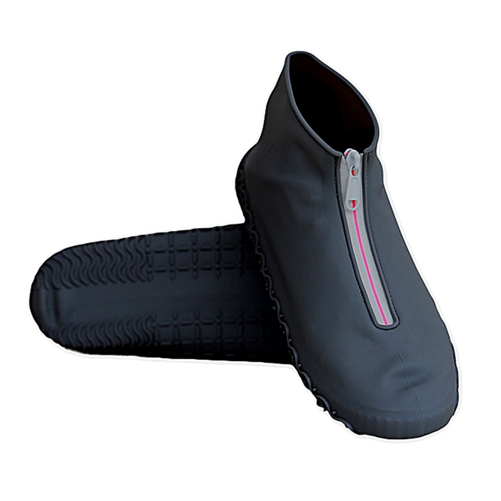 Waterproof Zipper Shoe Covers Silicone Case Rain Boot Portable Reusable R5P0