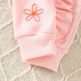 thumbnail image 5 of WUANDIXFA Baby Girl Fall Winter Outfits Clothes Knit Jumpsuit Ruffle Romper Coming Home Outfit for Baby Girl (Pink, NEWBORN), 5 of 9