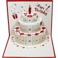 thumbnail image 1 of Tarjeta de felicitación emergente 3D de feliz cumpleaños JM para mamá, papá, niños, mujeres, recién nacidos, fiesta de invitación Baby Shower Color rojo, 1 of 5