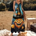 thumbnail image 2 of Halloween Ghosts Horror Pumpkin Design Sleeveless Dress Woman Fashion Long Dresses Women's Summer Suit Dress 2025, 2 of 7