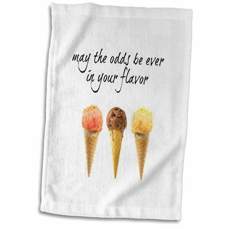 3dRose may the odds be ever in your flavor, picture of ice cream cones - Towel, 15 by