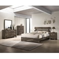 thumbnail image 5 of Rustic King Platform Bed Frame - Brown Wood, Contemporary Bedroom Furniture, 82.5"x78" Low Profile, No Box Spring Needed. Durable Wood Veneers &amp; Solids., 5 of 6