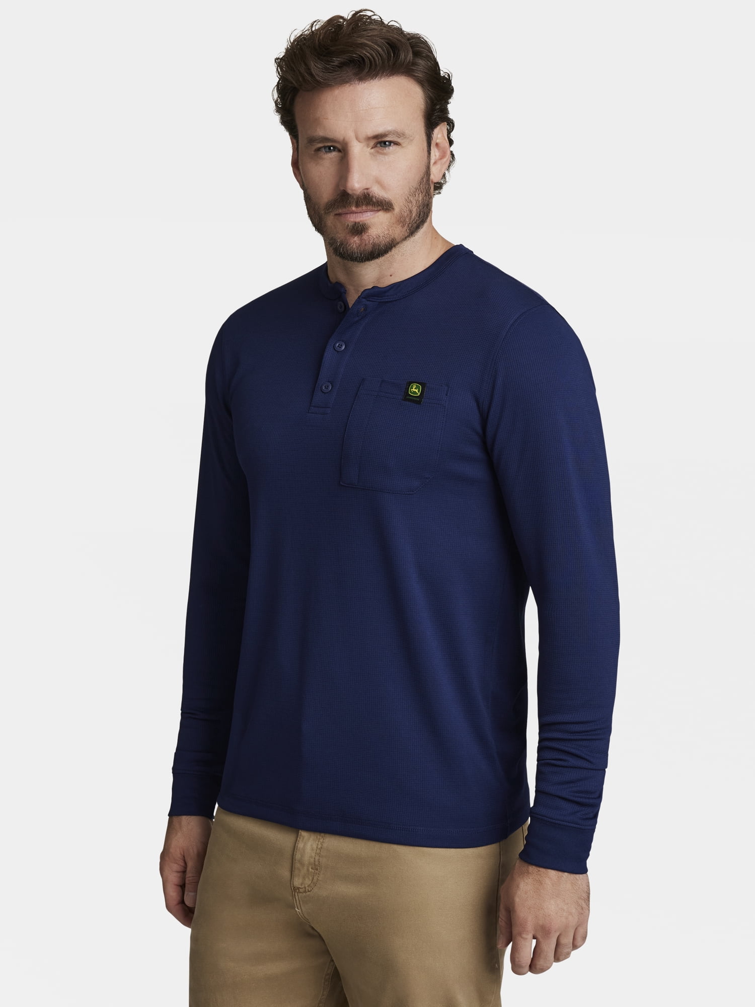 John Deere Men’s Warmth Shield™️ Long Sleeve Thermal Pocket Henley, Sizes S - 3XL