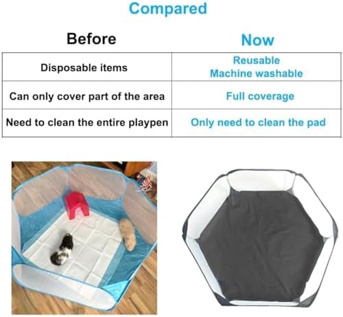 2 in 1 Small Animal Playpen with Waterproof Pad, Pop-Up Portable Play Yard for Guinea Pigs, Rabbits, Hamsters, Hedgehogs, Foldable Exercise Fence with Breathable Mesh for Indoor Outdoor Use