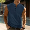 thumbnail image 1 of Mens Button Mock Neck Tank Tops Sleeveless Undershirts Shirts Casual Solid Color Lightweight Pullover Slim Breathable Basic Athletic Workout Vests, 1 of 6